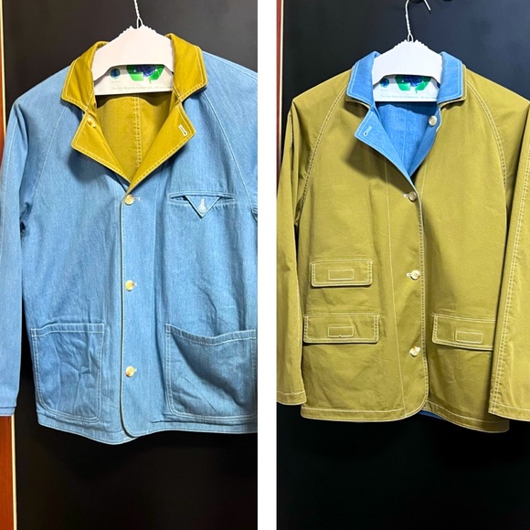 STAUD Yellowstone reversible cotton-blend twill and chambray jacket Size Small - Picture 3 of 15